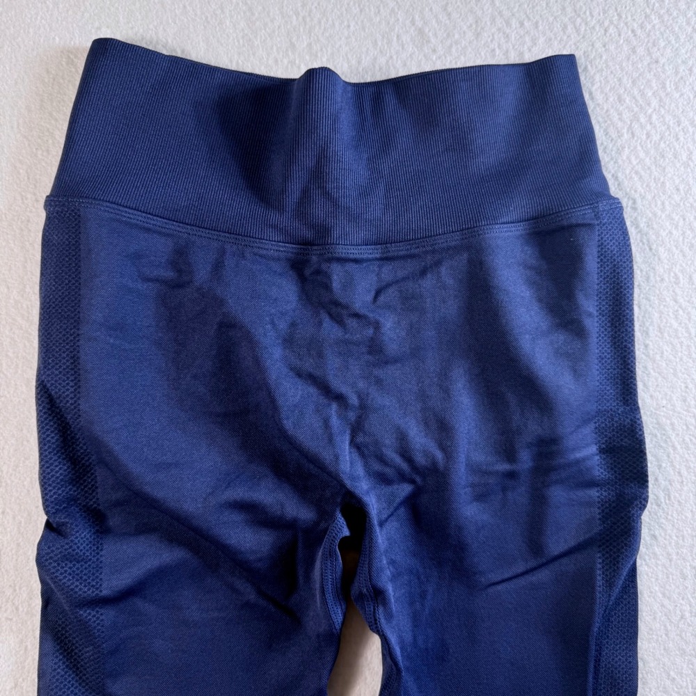 BoomBooty Seamless Leggings‎ Womens S Navy Blue Scrunch Butt High Waist Mesh